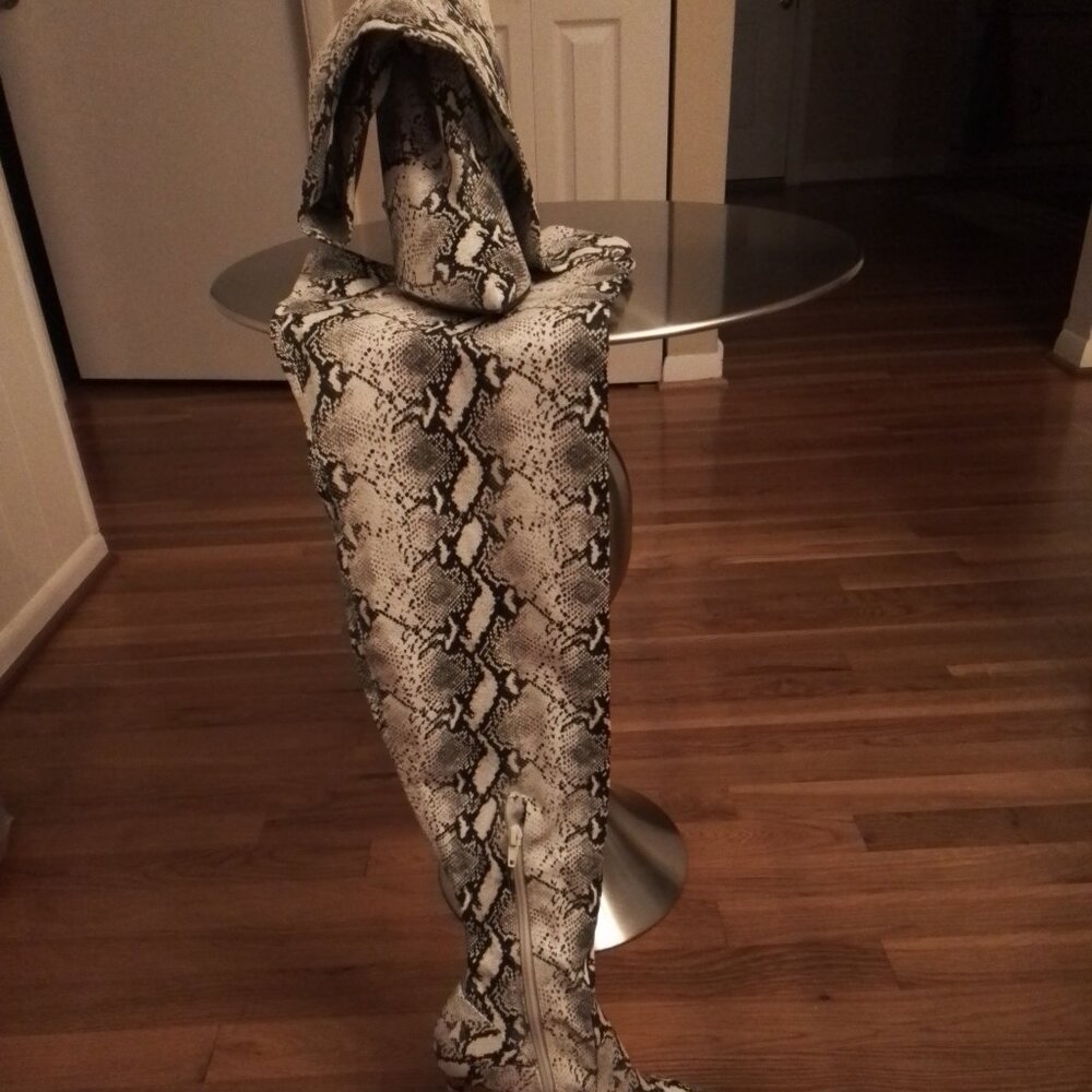 THIGH HIGH SNAKESKIN BOOTS